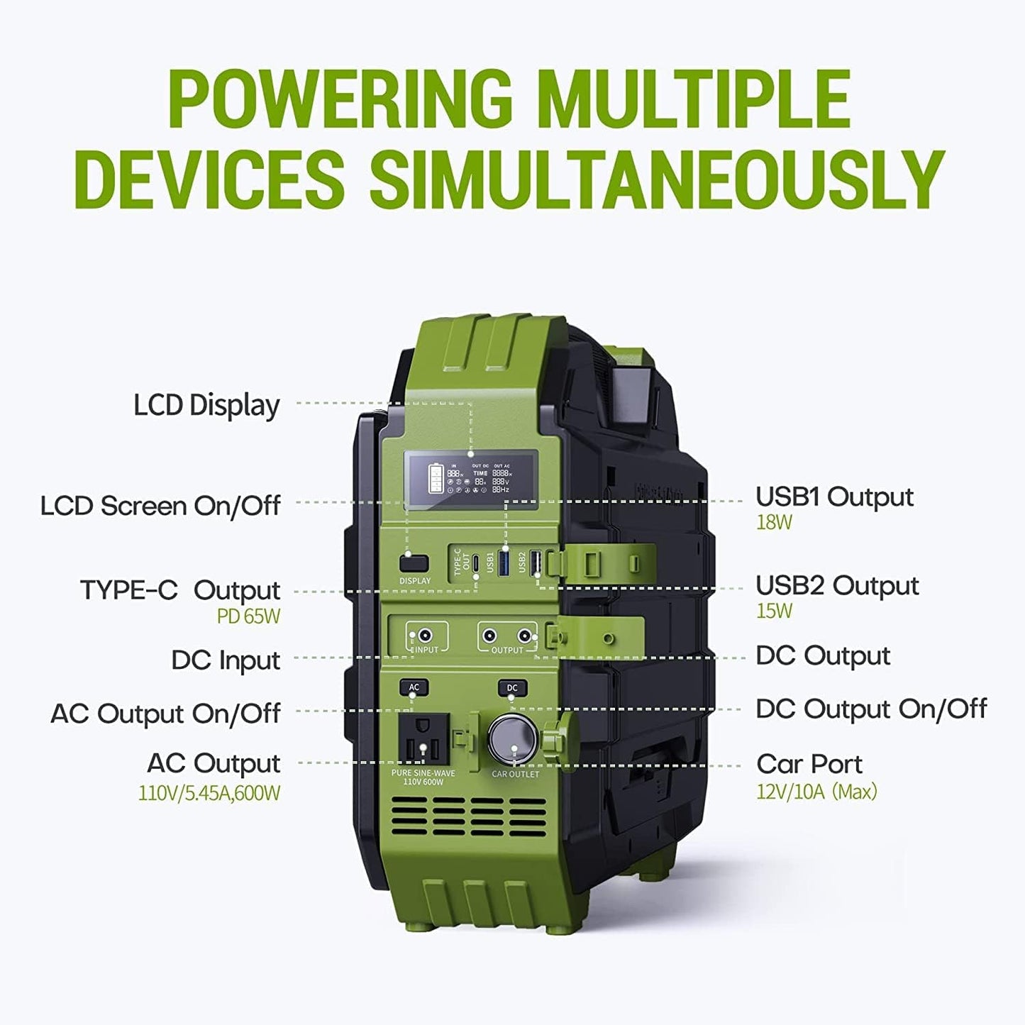 Portable Power Station with 30W Solar Panel