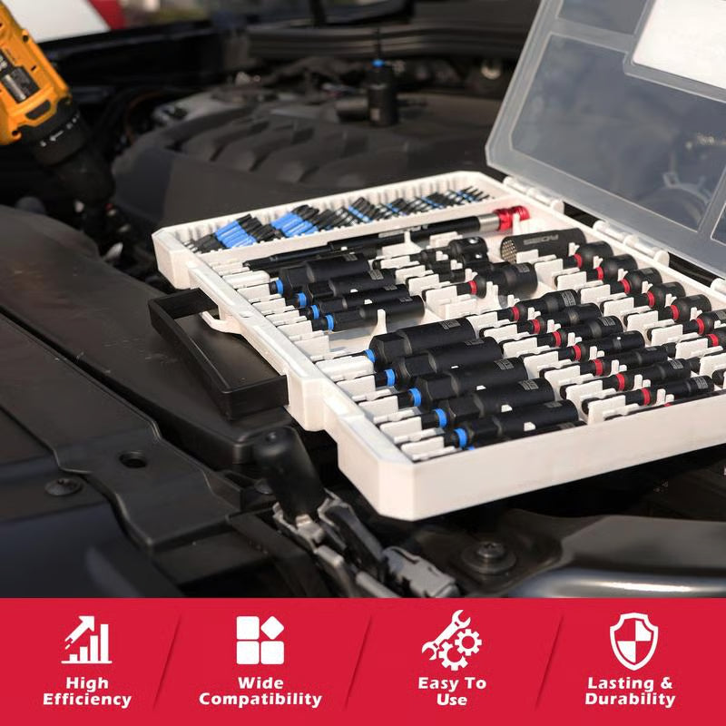 🧰 Set da 80 Pezzi di Bussole Magnetiche ad Impatto – Metriche & SAE 🔧